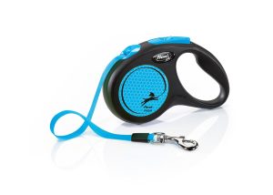 flexi Povodec za pse New Neon S do 15 kg Trak 5 m Modra