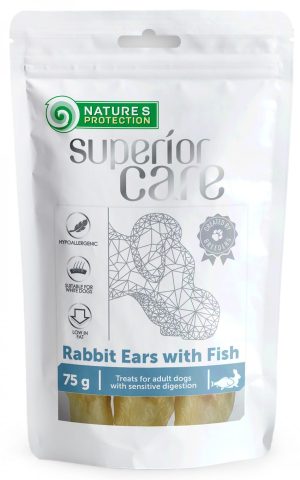 Nature's Protection Superior Care - Priboljški za bele pse - Zajčja ušesa z ribo 75g