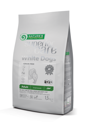 Nature's Protection Superior Care White Dogs – Za odrasle bele pse malih pasem – Insekti 1,5 kg